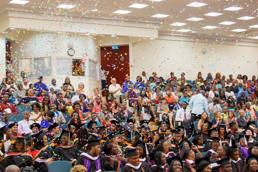 St. George's University medical students celebrating 25 years of excellence