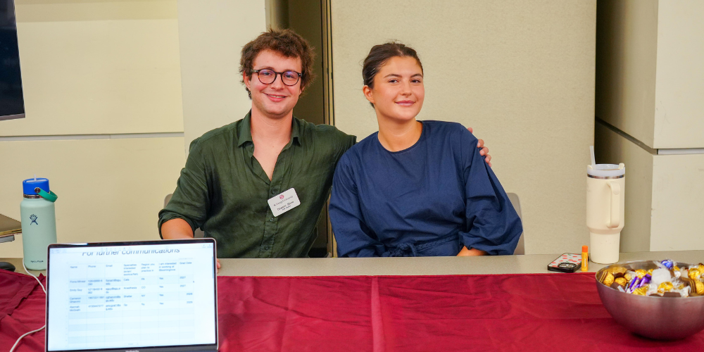 Dawson Stone representing his family's clinic at SVM Career Fair 2025
