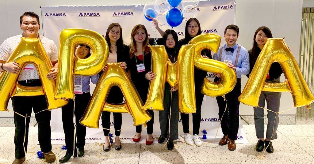 Official banner graphic for the Asian Pacific American Medical Student Association (APAMSA) representing medical students and AANHPI health advocacy