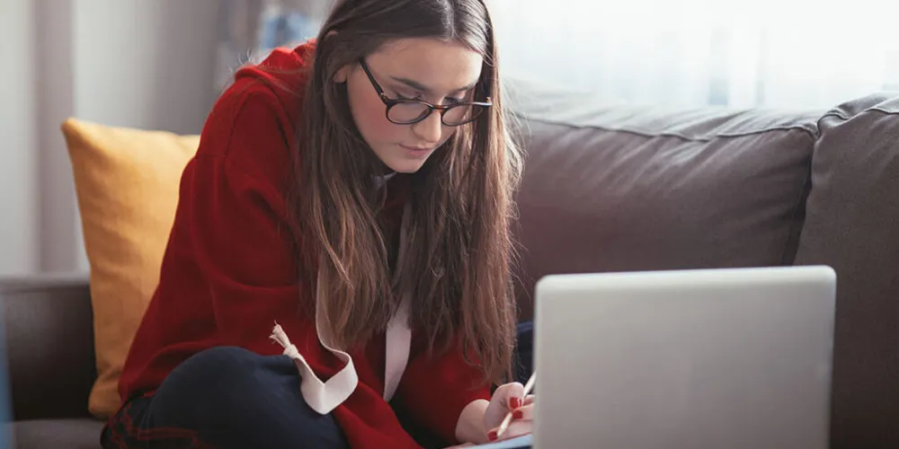 A college student prepares for the MCAT exam