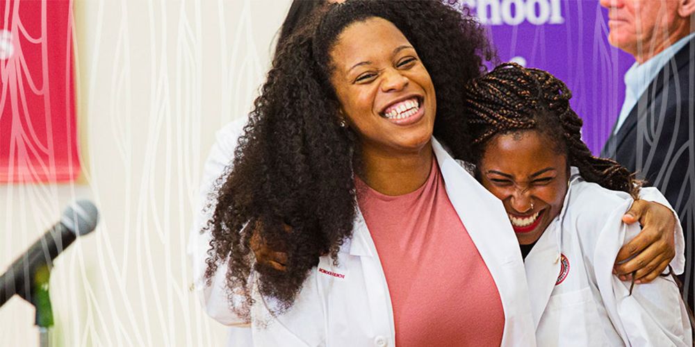 SGU Students celebrate during the White Coat Ceremony