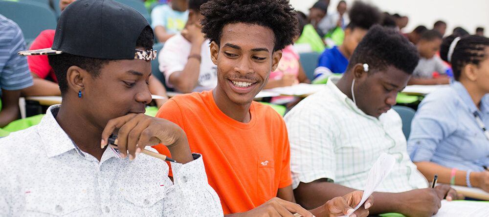 Undergraduate students attending an educational event.