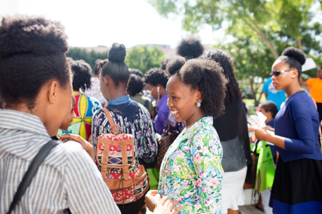 Students and professionals networking at the St. George's University (SGU) Career Day 2017 event.