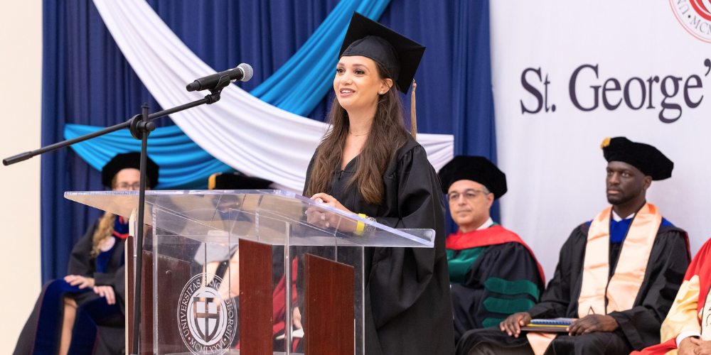 Dr. Chrystelle Johnson, SGS Class Speaker at the January 2026 SAS/SGS Commencement Ceremony