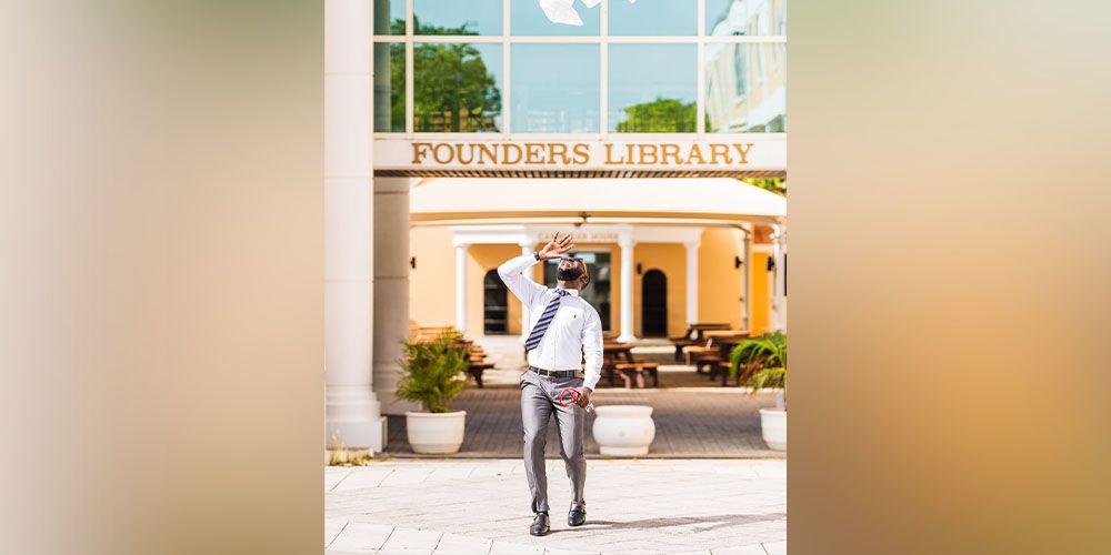 EnochAnane, MD '24, Ghana, on Grenada campus 