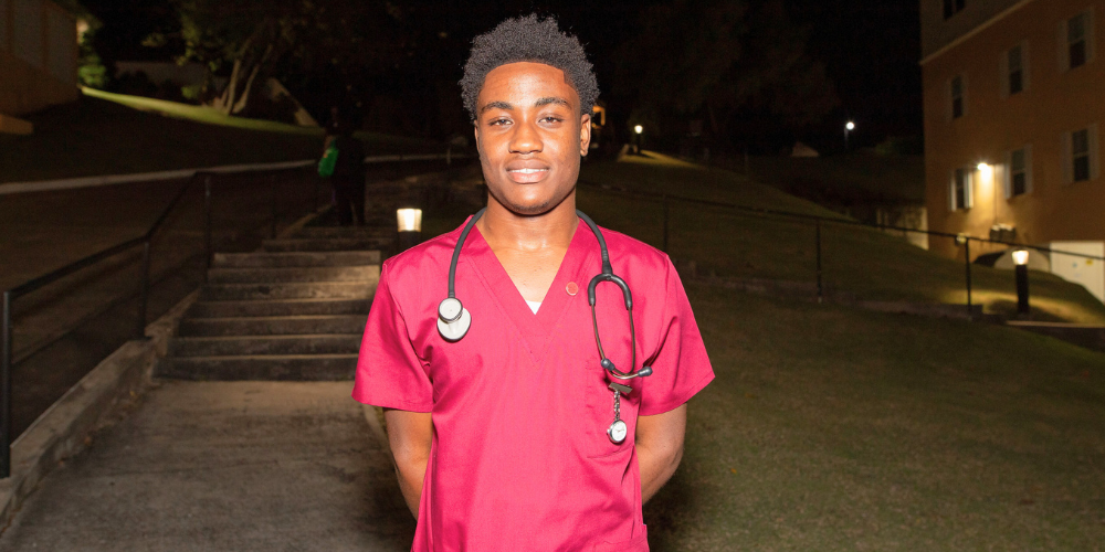 Ishmael Wellington, first-year nursing student at the 2026 SAS Nursing Induction Ceremony