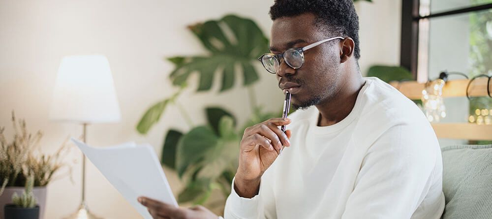 A pre-med student studies materials for the MCAT