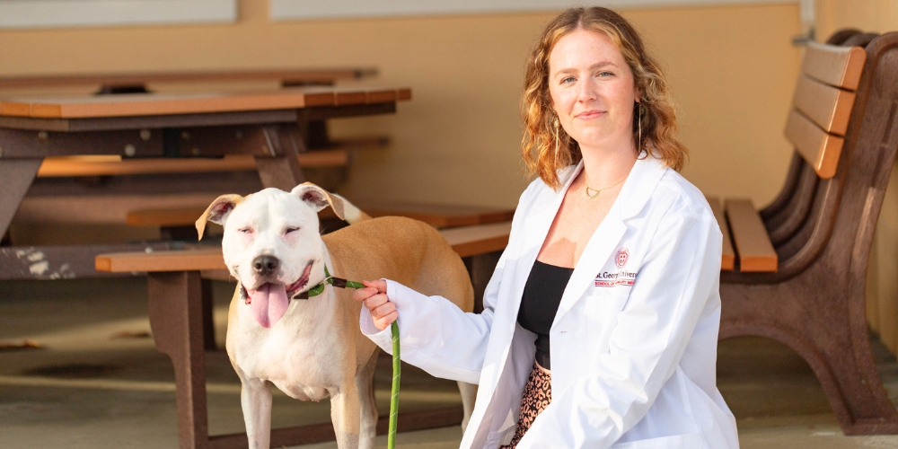 Term 1 SVM student Madeline Patterson at the Spring 2026 SVM White Coat Ceremony
