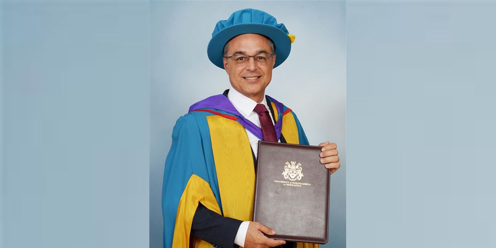 Dr. Marios Loukas, SGU president and dean of the School of Medicine receives Honorary Doctor of Science degree from Northumbria University