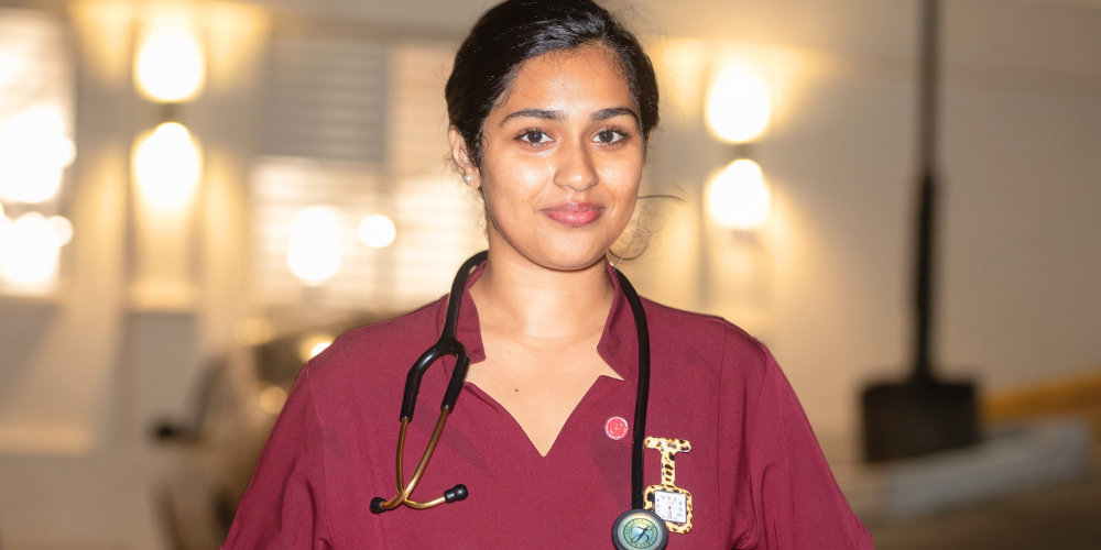 Muneera Hamid, first-year nursing student at the 2026 SAS Nursing Induction Ceremony