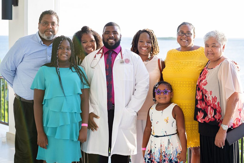 Graduate with family