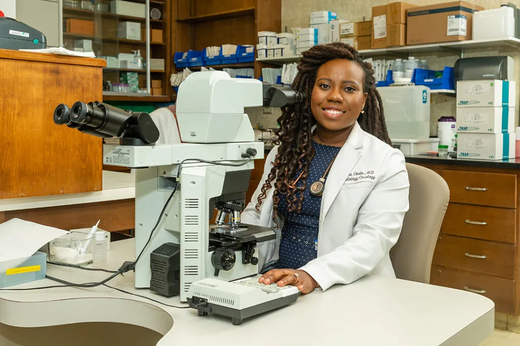 SGU student doing research