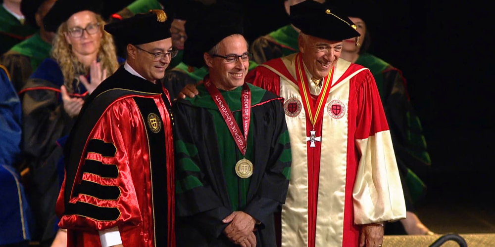 Dr. Randy Becker receives his distinguished service medal
