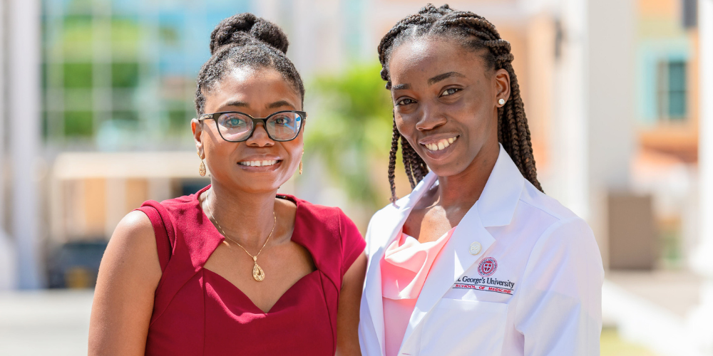 Term 1 SOM student, Paulette Mitchell and her mentor, Dr. Kazzara Raeburn at Spring 2026 SOM White Coat Ceremony