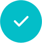 Checkmark in teal circle