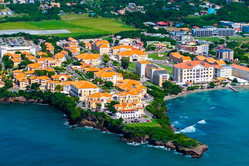 Aerial view of St. George’s campus