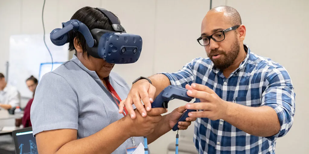 Student learning with the aid of VR
