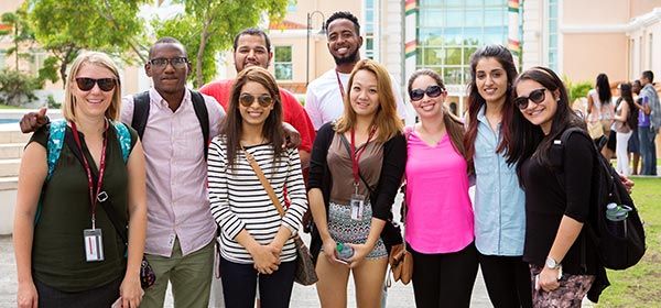 St. George’s University students enjoying campus life and building friendships.